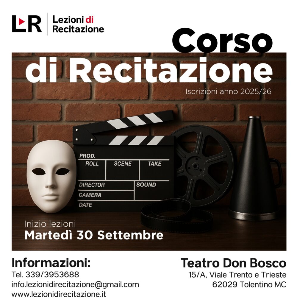Iscrizioni aperte anno 2025/2026 - Corso di Recitazione Macerata